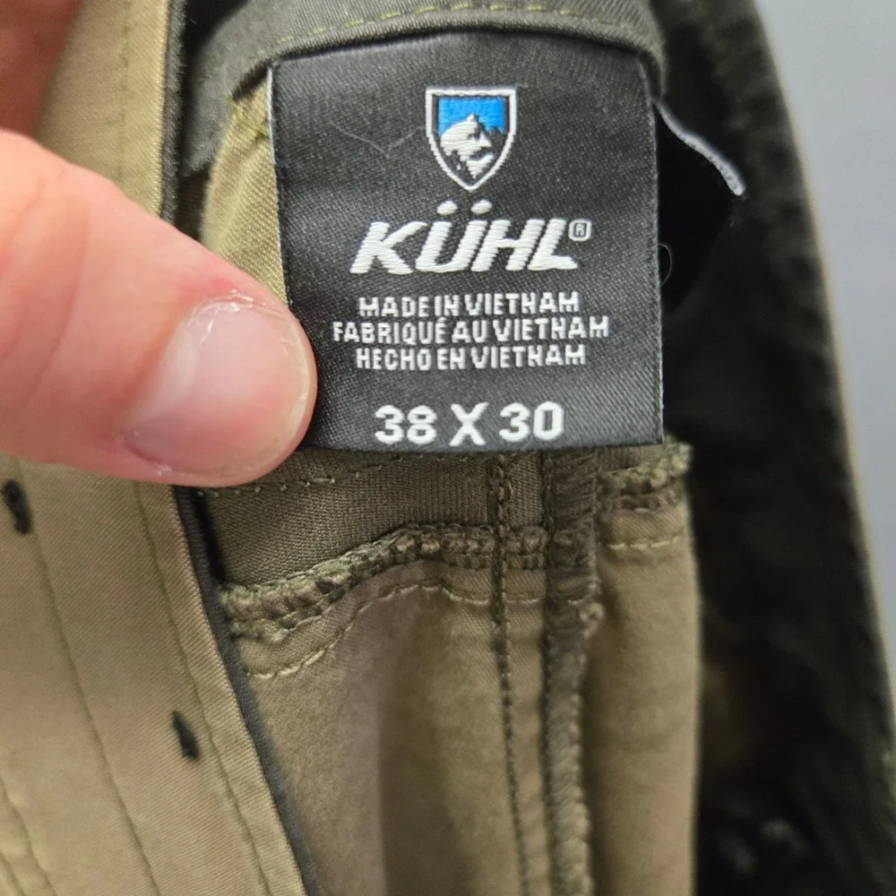 KUHL Free Radikl Hiking Pants 38x30 Khaki Tan Stretch Enduro Cargo Outdoor